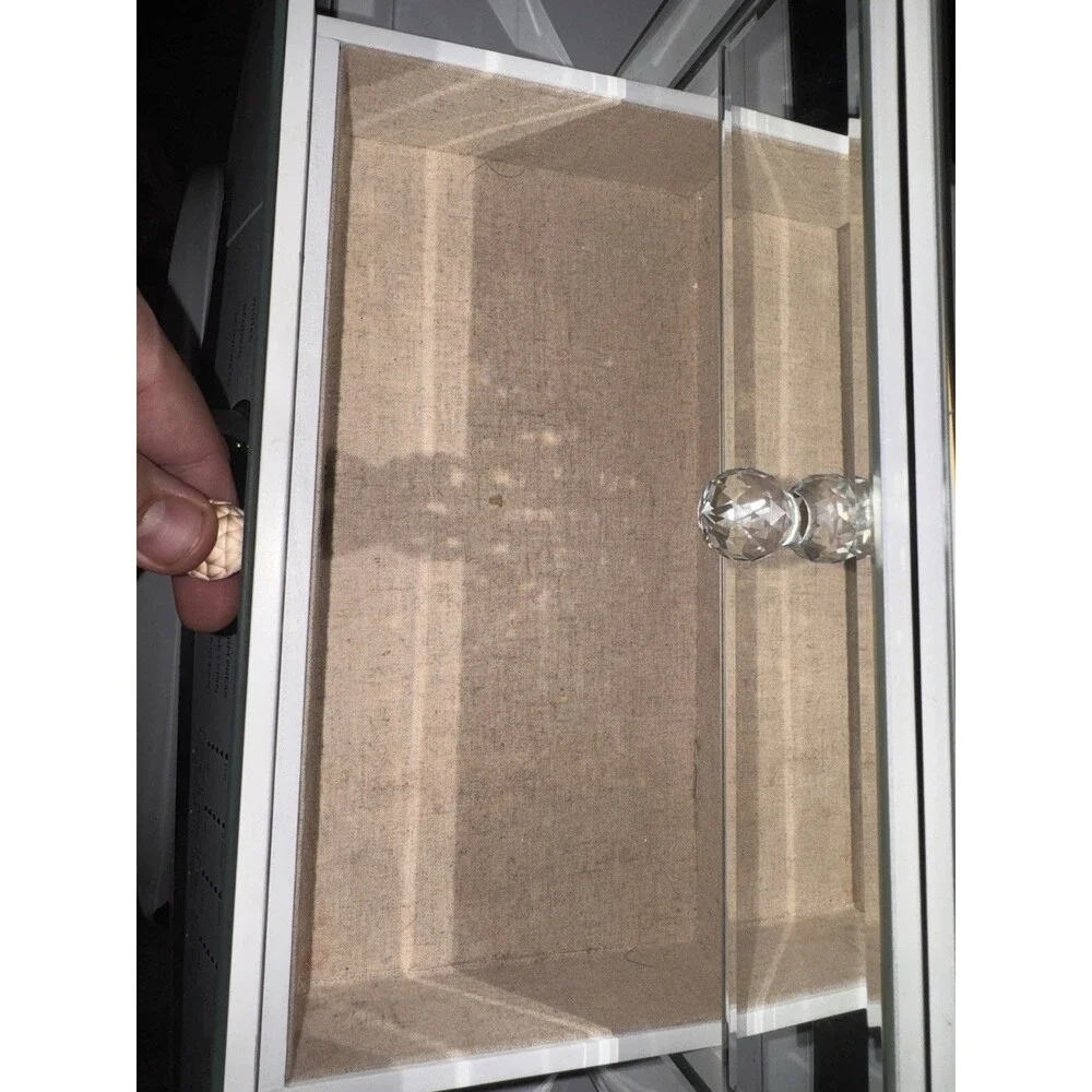 Hollywood Regency Mirrored Tabletop Jewelry Box & Vanity Armoire